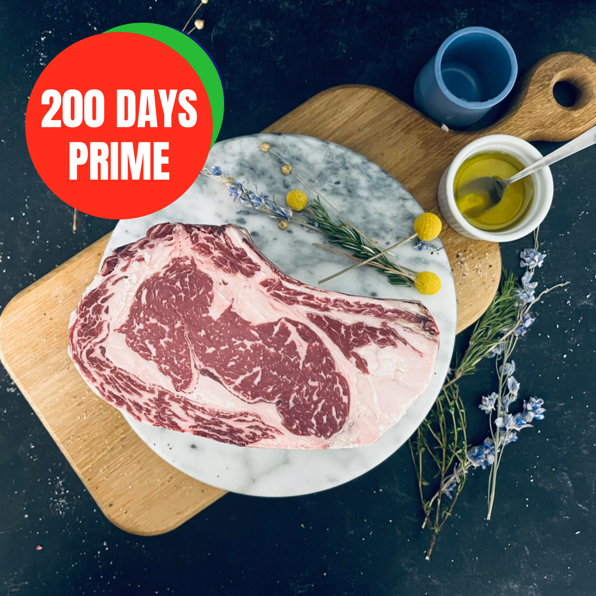 Prime Grain Finished - Prime Rib Roast - 200 Days Dry-Aged - Holiday Edition