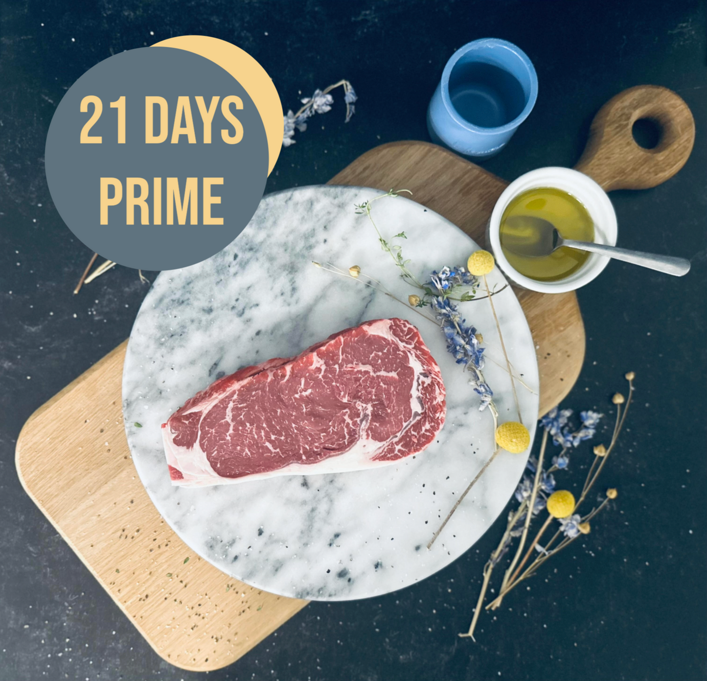 Prime Grain Finished - Boneless Ribeye Roast/Steak - 21 Days Dry-Aged