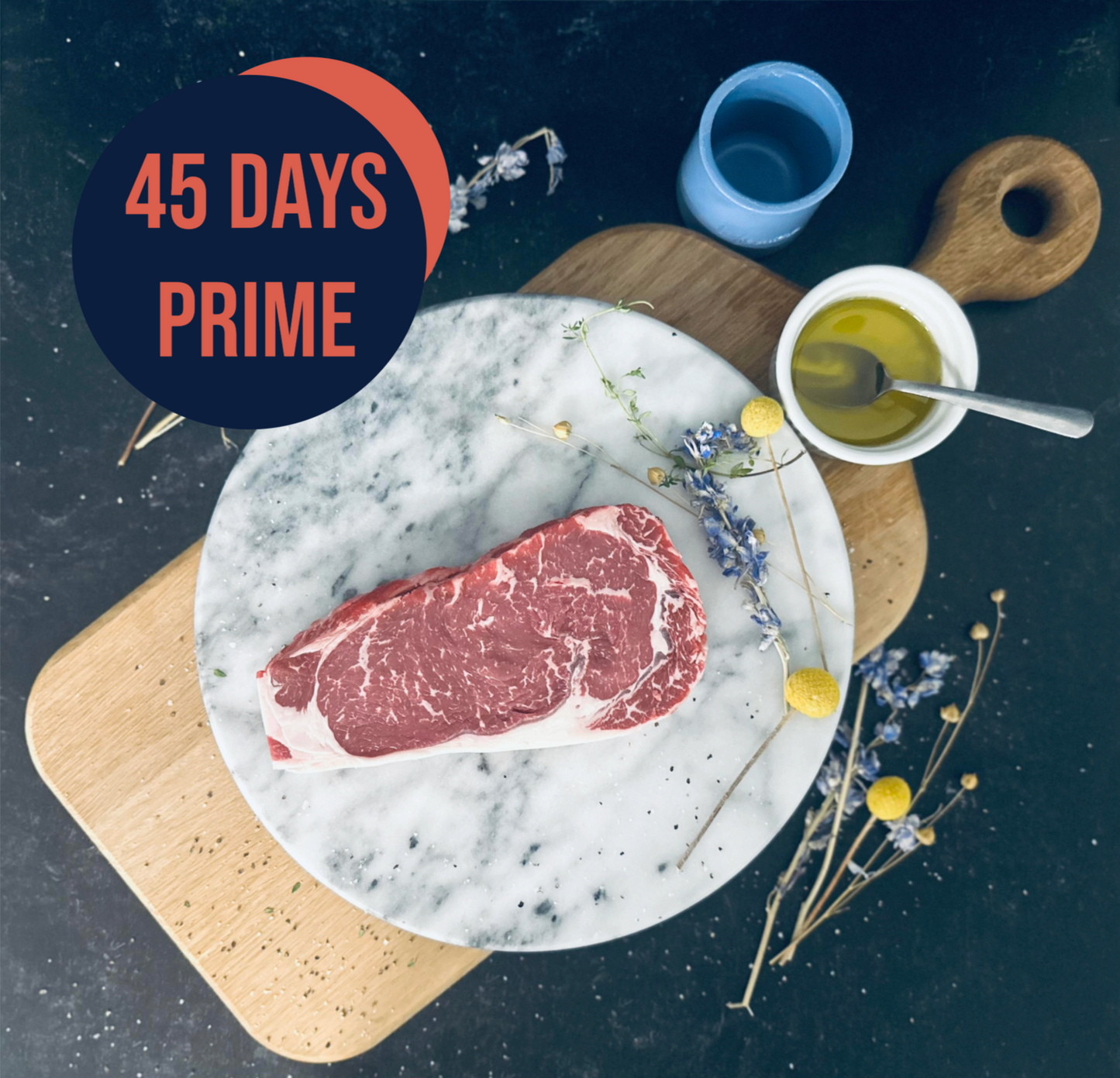 Prime Grain Finished - Boneless Ribeye Roast/Steak - 45 Days Dry-Aged