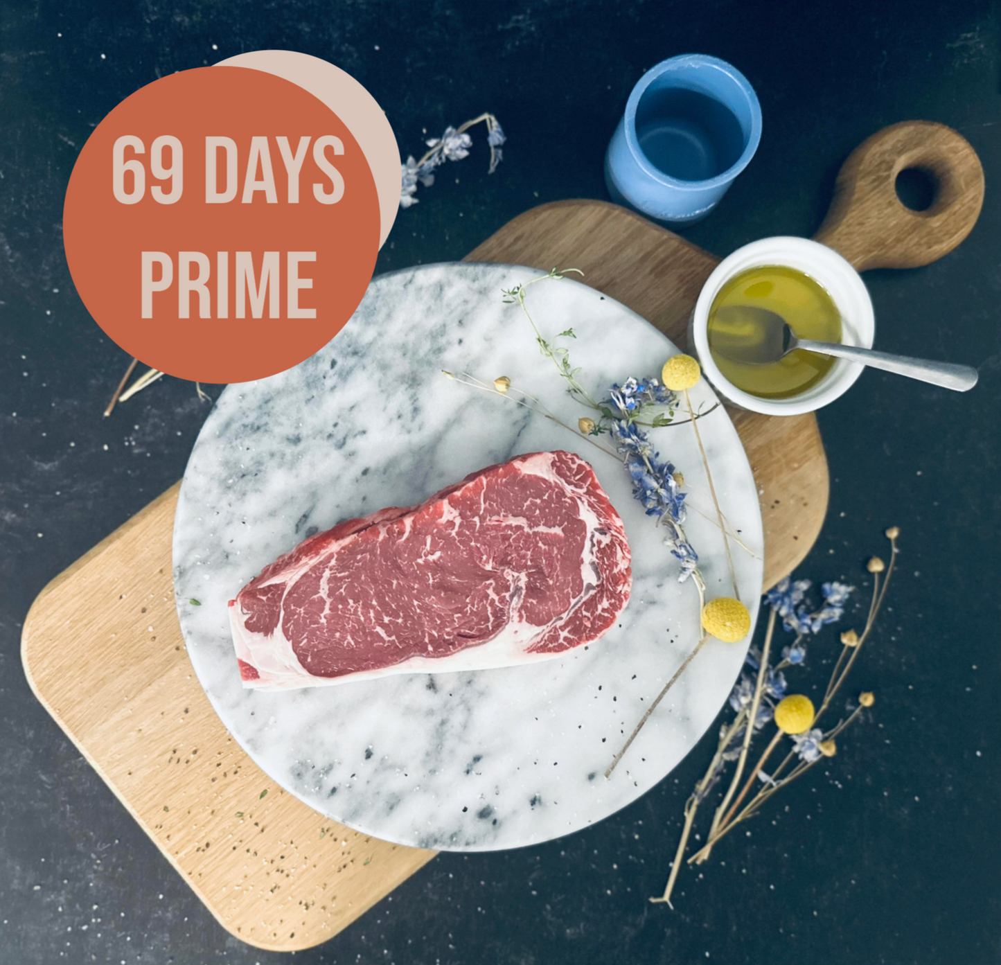 Prime Grain Finished - Boneless Ribeye Roast/Steak - 69 Days Dry-Aged