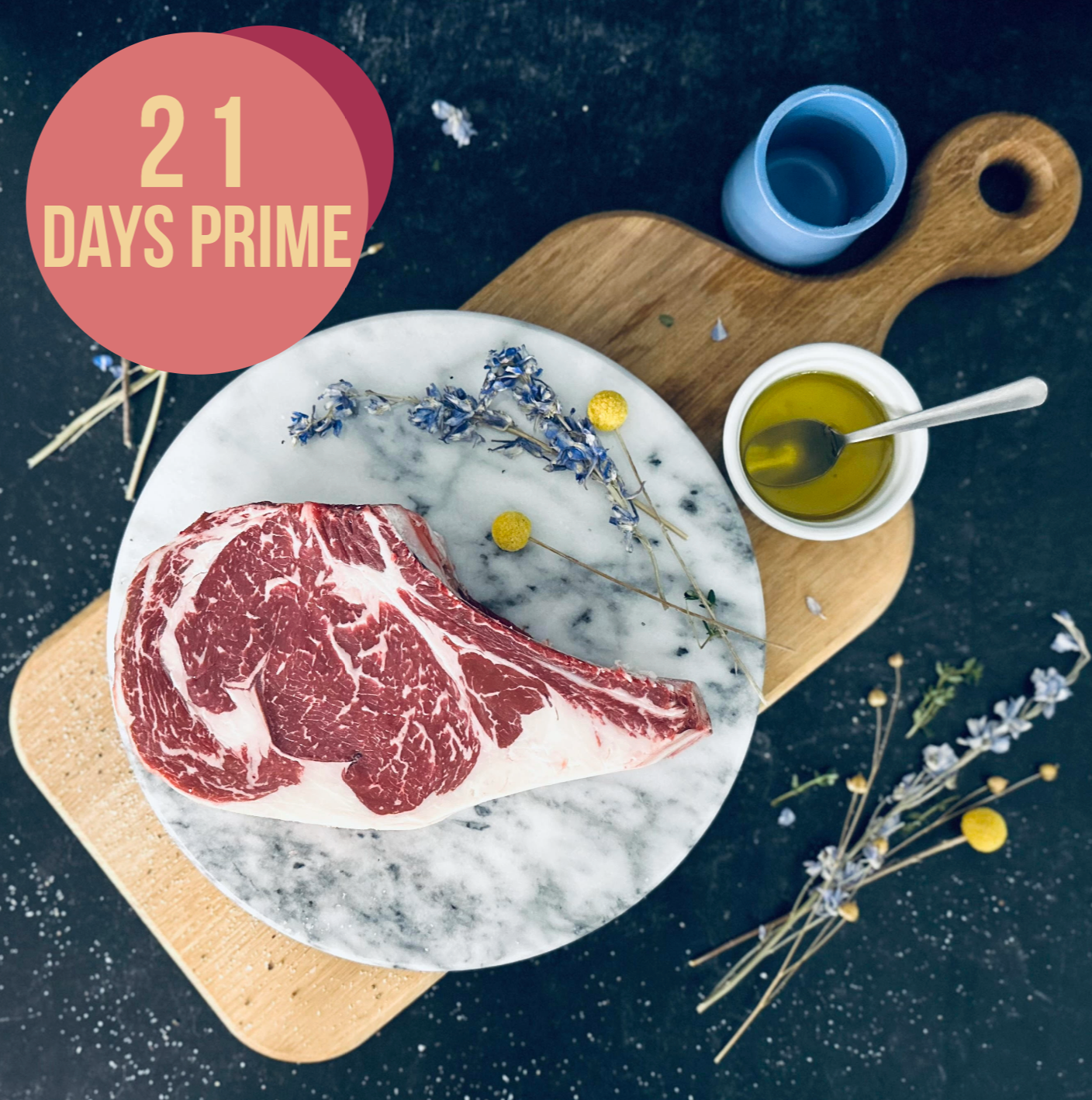 Prime Grain Finished - Prime Rib Roast - 21 Days Dry-Aged - 4th of July Edition
