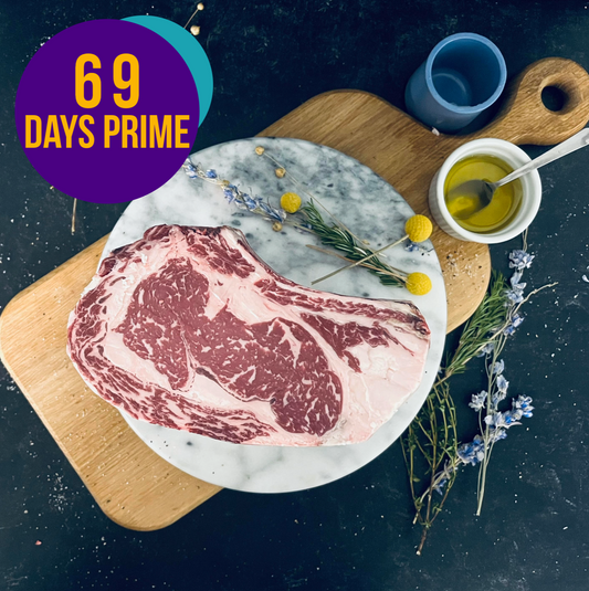 Prime Grain Finished - Prime Rib Roast - 69 Days Dry-Aged - Holidays Edition