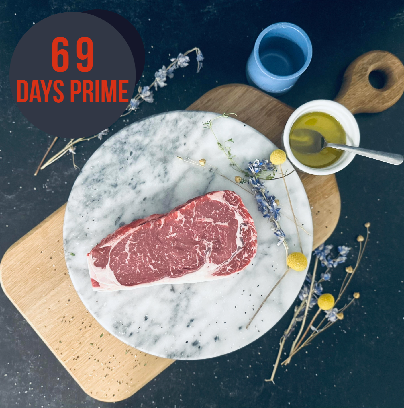Prime Grain Finished - Boneless Ribeye Roast - 69  Days